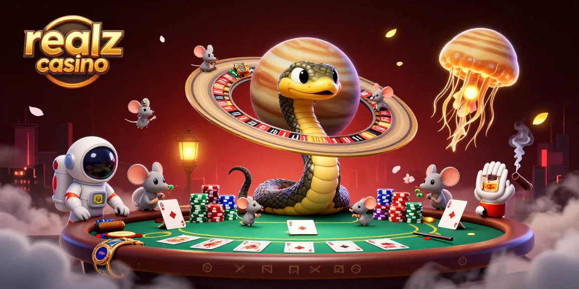 Engage with realz casino excitement as cosmic characters deal thrilling games in 3D.